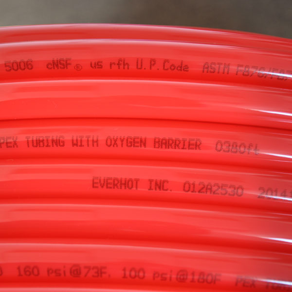 pex tubing red with oxygen barrier layer