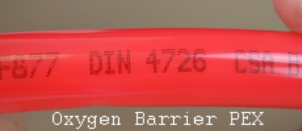 DIN 4726 standard marking for Oxygen Barrier PEX