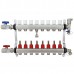 Rifeng SSM208 8-branch Radiant Heat Manifold, Stainless Steel, for PEX, 1/2" Adapters Incl.