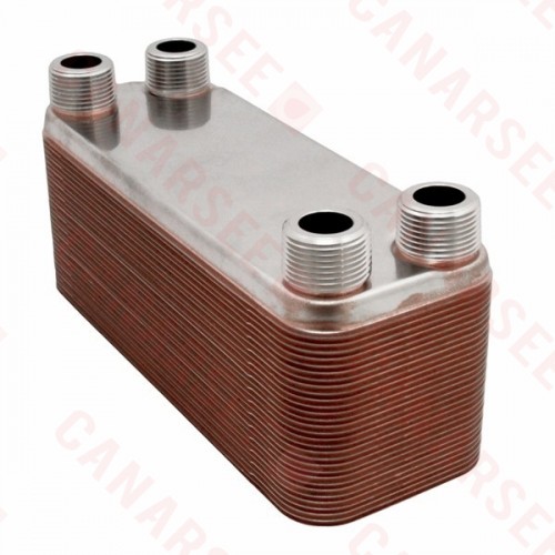 Everhot BT4x12-50 4-1/4" x 12" Brazed Plate Heat Exchanger, 50-Plate, 1"