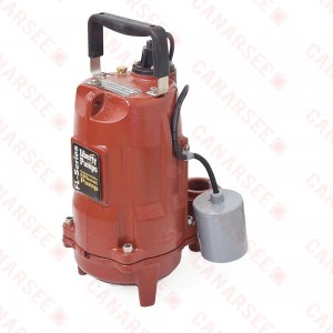 Automatic Effluent Pump w/ Piggyback Wide Angle Float Switch, 35'' cord, 1/2 HP, 208/230V