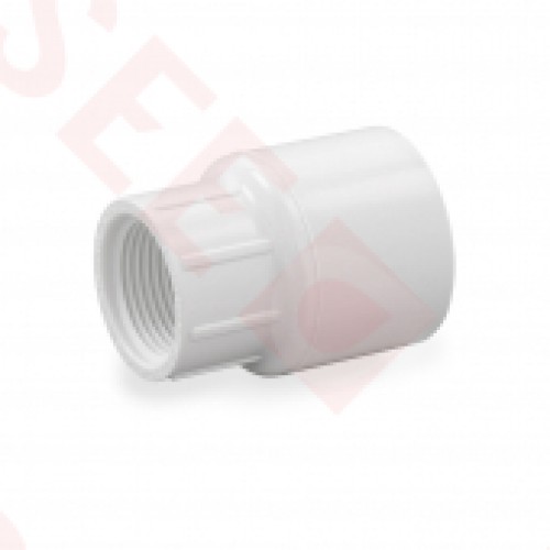 3/4" Barbed Insert x 1" Female NPT Threaded PVC Reducing Adapter, Sch 40, White