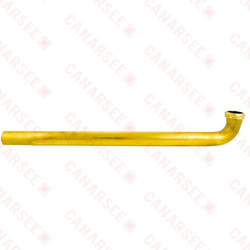 1-1/2" x 8", 17GA, Slip Joint Waste Bend, Rough Brass, w/ Solid Brass Slip Nut