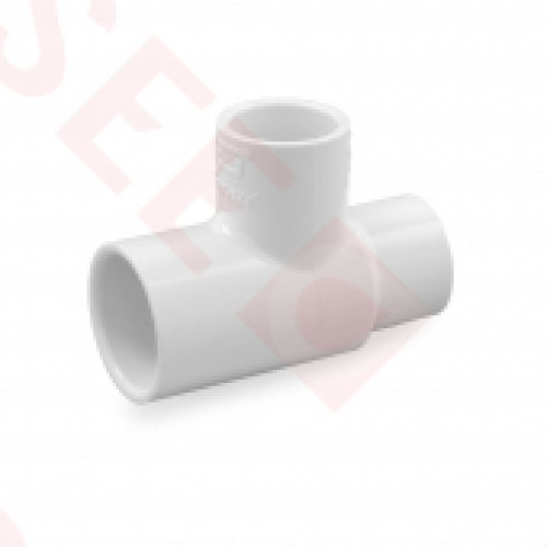 1" x 3/4" x 3/4" Barbed Insert PVC Reducing Tee, Sch 40, Gray