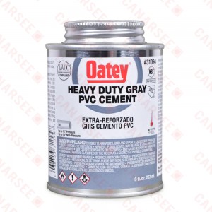 8 oz Heavy-Duty PVC Cement w/ Dauber, Gray