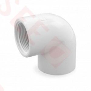 1-1/4" Barbed Insert x 1-1/4" Female NPT 90° PVC Elbow, Sch 40, Gray