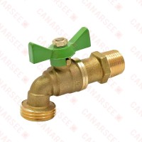 1/2” MIP Hose Bibb Ball Valve (1/4-Turn), Lead-Free