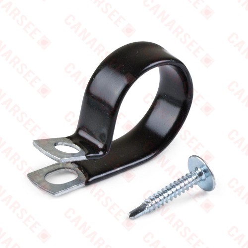 Plastic Coated Metal Clamp w/ Screw for 1" CTS Pipe (50/bag)