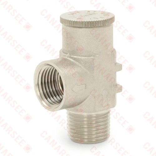 1/2" MPT, 304 St. Steel Pressure Relief Valve 100 psi (Lead-Free)..