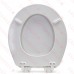 Bemis 37SLOW (White) Mayfair series Modern Geometric Sculptured Wood Round Toilet Seat, Slow-Close
