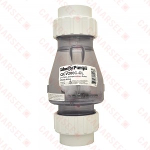 2" Clear Quiet PVC Check Valve w/ Unions, Compression