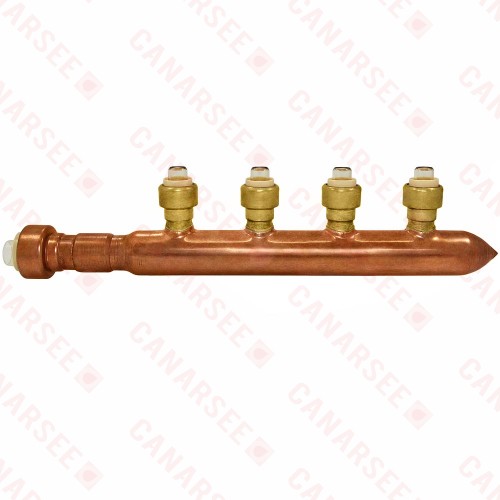 Sioux Chief 672Q0490 4-Branch Manifold, 3/4 x 1/2" Push-To-Connect x Closed