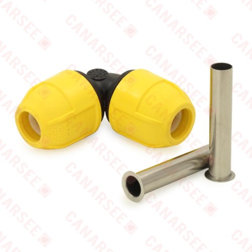 1/2" CTS 90° Compression Elbow for Yellow PE Gas Pipe