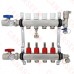 Rifeng SSM204 4-branch Radiant Heat Manifold, Stainless Steel, for PEX, 1/2" Adapters Incl.