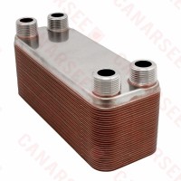 Everhot BT3x8-40 3x8" Brazed Plate Heat Exchanger, 40-Plate, 3/4"
