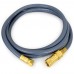 12ft Quick-Disconnect, PVC-Coated, Portable Gas Appliance/BBQ Connector, 3/8" FIP x 3/8" FIP, 3/8" ID