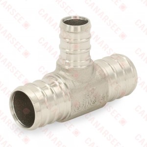 3/4" PEX x 3/4" x 1/2" PEX 304 St. Steel Reducing Tee (Lead-Free)..