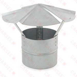 6" Galvanized Rain Cap (Shanty Cap), 26 GA..