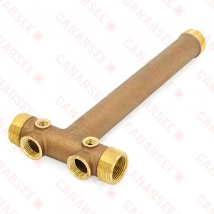 1-1/4" MPT x 13" Solid Brass Well Tank Tee (Lead-Free)