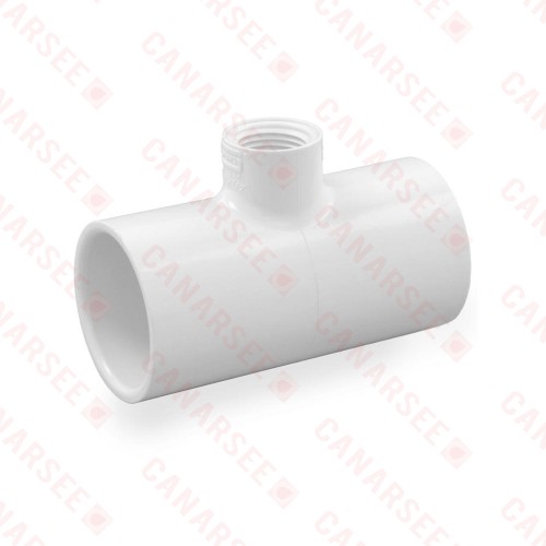 1-1/4" x 1-1/4" x 1/2" PVC (Sch. 40) Reducing Tee (Socket x Socket x FIPT)