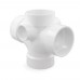 4" PVC DWV Double Sanitary Tee w/ 2" Right & Left Side Inlets