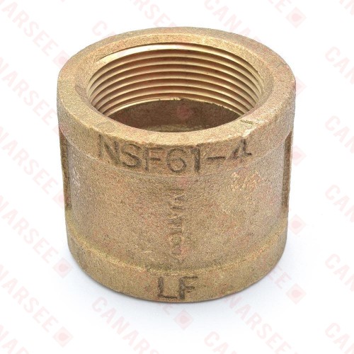 1-1/2" FPT Brass Coupling, Lead-Free