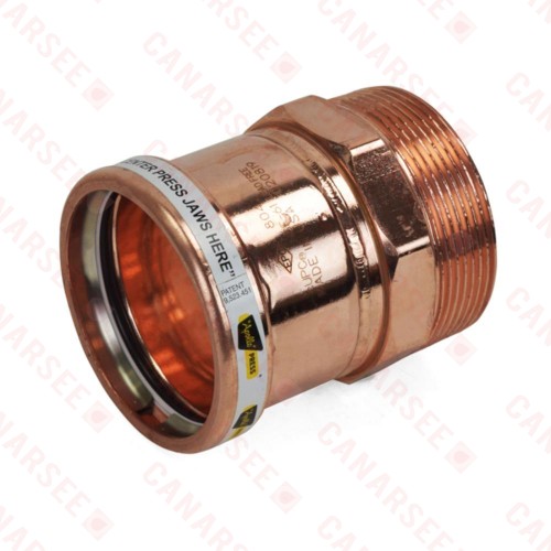 4" Press x Male Threaded Copper Adapter, Made in the USA