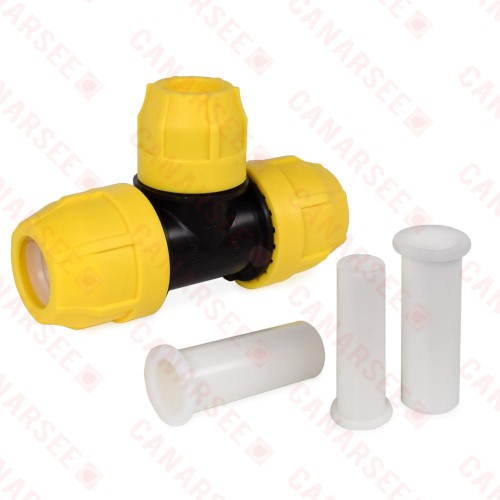 1" x 1" x 3/4" IPS Compression Tee for SDR-11 Yellow PE Gas Pipe