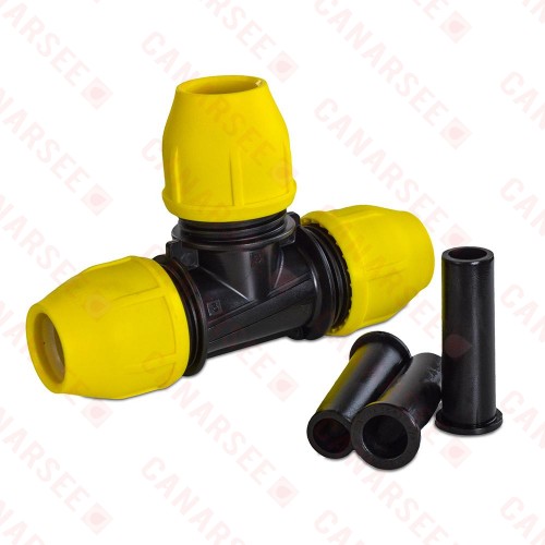 3/4" IPS Compression Tee for SDR-11 Yellow PE Gas Pipe
