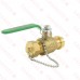 3/4" Press x 3/4" Male Garden Hose Brass Ball Valve w/ Cap & Chain, Lead-Free