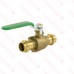 1/2" Press Brass Ball Valve w/ Waste Outlet, Full Port (Lead-Free)