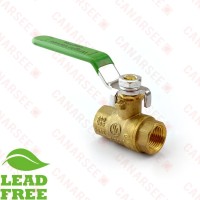 3/8” NPT Threaded Brass Ball Valve, Full Port (Lead-Free)