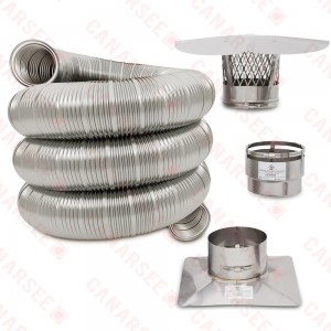 8" x 25ft Pre-Insulated 316Ti Stainless Steel All-Fuel Chimney Liner Insert Kit