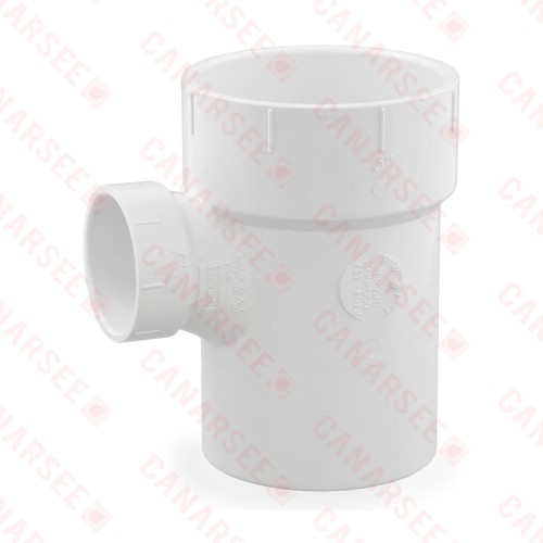 3" x 3" x 1-1/2" PVC DWV Sanitary Street Tee (Spigot x Socket x Socket)