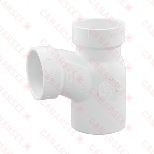 2" x 1-1/2" x 1-1/2" PVC DWV Sanitary Street Tee  (Spigot x Socket x Socket)