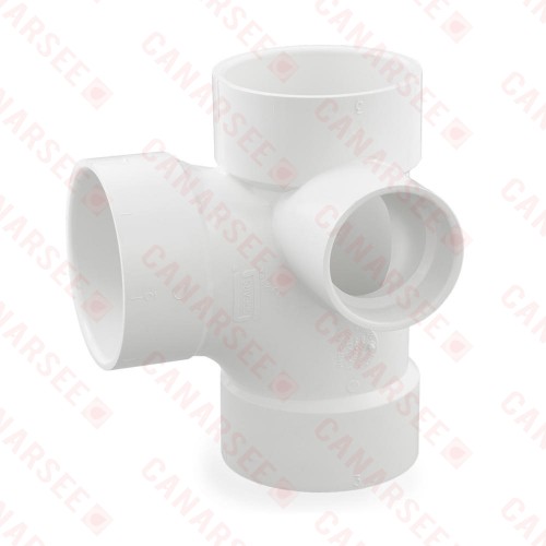 3" PVC DWV Sanitary Tee w/ 2" Right Side Inlet