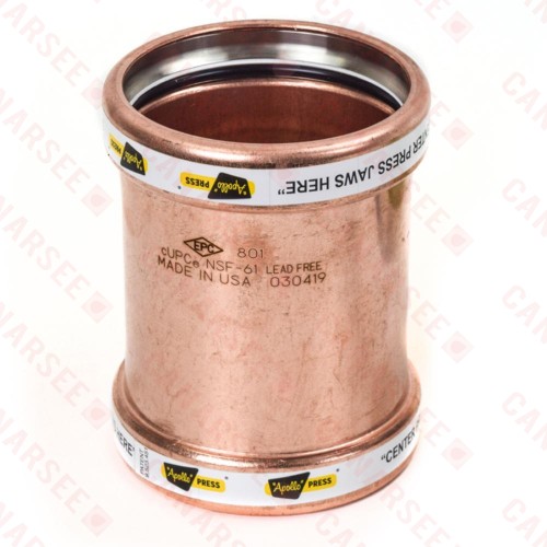 4" Press Copper Slip Coupling, Made in the USA