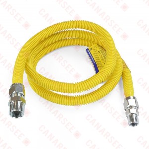 BrassCraft CSSC14-72 72" ProCoat Gas Connector, 3/4" MIP (1/2" FIP) x 1/2" MIP, Stainless Steel