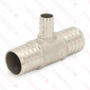 1" PEX x 1" x 1/2" PEX 304 St. Steel Reducing Tee (Lead-Free)..