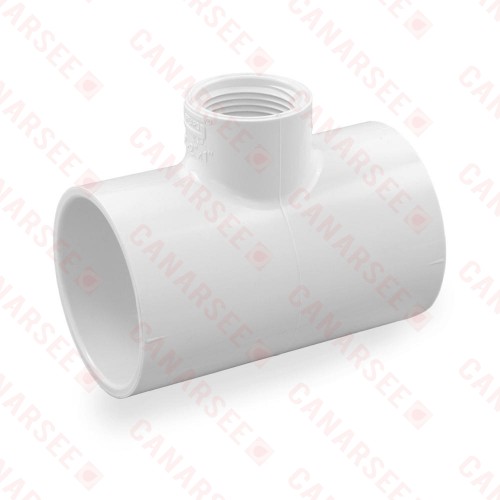 2" x 2" x 1" PVC (Sch. 40) Reducing Tee (Socket x Socket x FIPT)