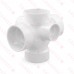 3" PVC DWV Double Sanitary Tee w/ 2" Right & Left Side Inlets