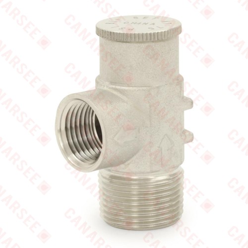 3/4" MPT, 304 St. Steel Pressure Relief Valve 75 psi (Lead-Free)..