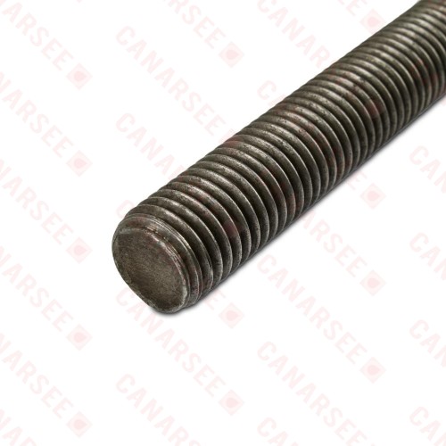 7/8"-9 x 3ft Threaded Rod (All-Thread), Black Steel