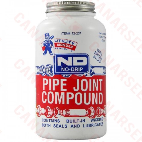 No-Drip Pipe Joint Compound w/ Brush Cap, 16 oz (1 pint)