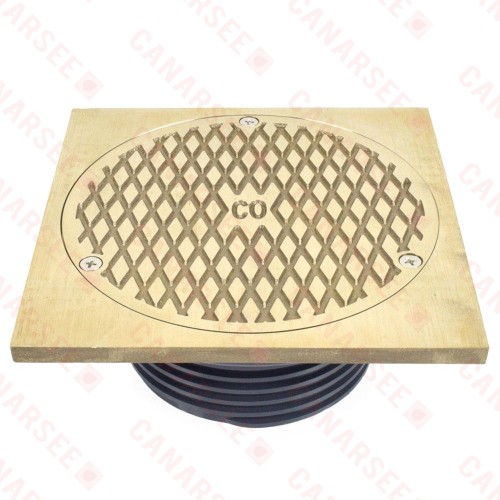 FinishLine Adjustable Cleanout Complete Assembly, Square, Nickel-Bronze, PVC 3" Hub x 4" Inside Fit