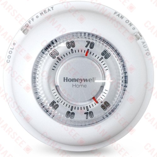 Round Mechanical Thermostat, 1H/1C Conv. or 1H/1C Heat Pump