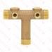 1" MPT x 3-5/8" Solid Brass Short Well Tank Tee (Lead-Free)