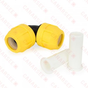 1" IPS 90° Compression Elbow for SDR-11 Yellow PE Gas Pipe