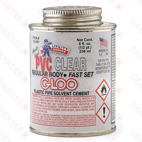 PVC Cement w/ Dauber, Regular-Body Fast-Set, Clear, 8oz