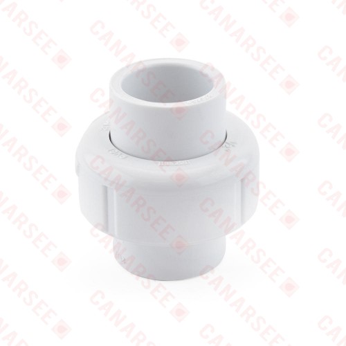 1/2" PVC (Sch. 40) Socket Union w/ Buna-N O-ring